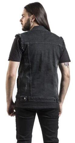 "Life Of An Easy Rider" Vest Grey By Black Premium By EMP -Men Fashion Clothing Store 368753wb