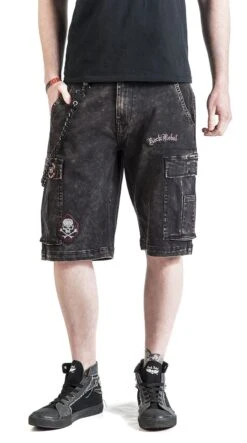 "Garageland" Shorts Black By Rock Rebel By EMP -Men Fashion Clothing Store 369194wa
