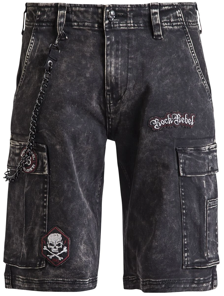 "Garageland" Shorts Black By Rock Rebel By EMP