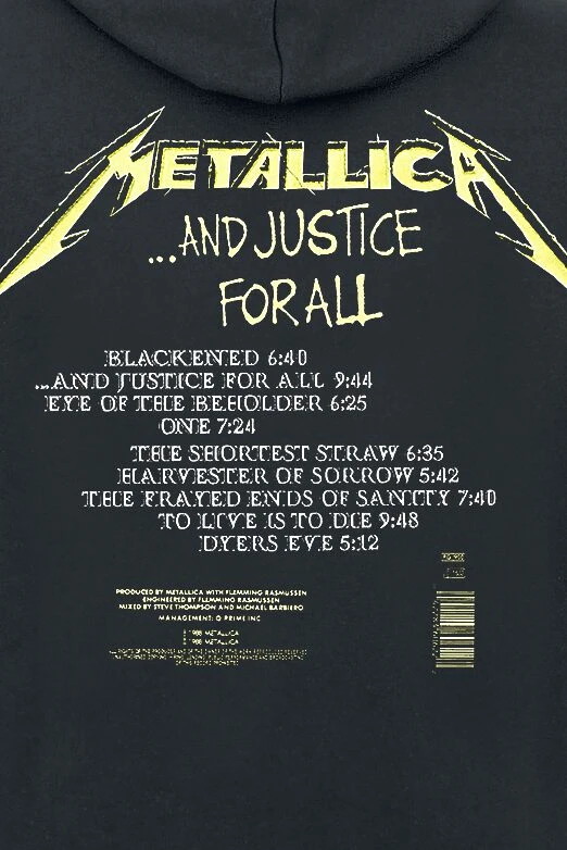 "...And Justice For All" Hooded Sweater Black By Metallica 6 "...And Justice For All" Hooded Sweater Black By Metallica - Image 4