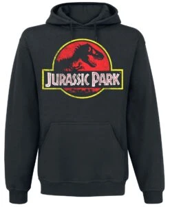 "Distressed Logo" Hooded Sweater Black By Jurassic Park