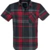 "Mike Checkshirt" Short-sleeved Shirt Black/anthracite/red By Brandit 1 "Mike Checkshirt" Short-sleeved Shirt Black/anthracite/red By Brandit -Men Fashion Clothing Store 371416a