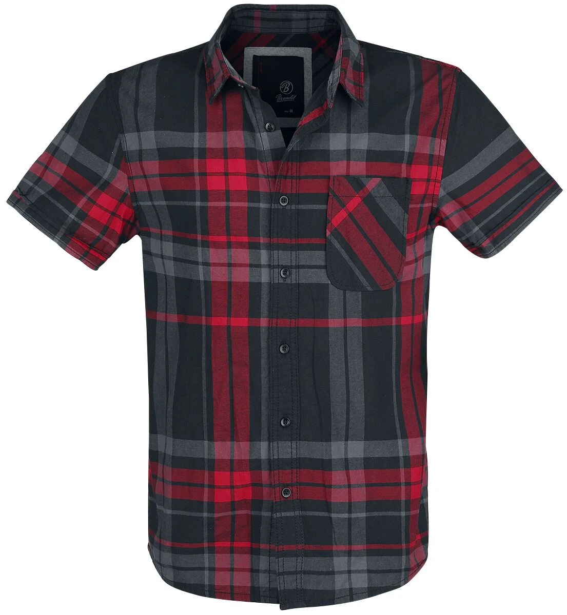 "Mike Checkshirt" Short-sleeved Shirt Black/anthracite/red By Brandit