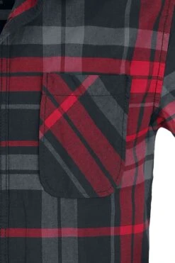 "Mike Checkshirt" Short-sleeved Shirt Black/anthracite/red By Brandit 9 "Mike Checkshirt" Short-sleeved Shirt Black/anthracite/red By Brandit -Men Fashion Clothing Store 371416d