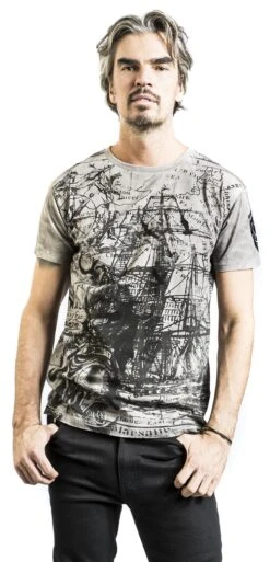 "Rebel Soul" T-Shirt Grey By Black Premium By EMP -Men Fashion Clothing Store 374179wa