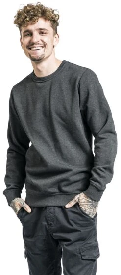 "Basic Terry Crew" Sweatshirt Mottled Dark Grey By Urban Classics 12 "Basic Terry Crew" Sweatshirt Mottled Dark Grey By Urban Classics -Men Fashion Clothing Store 379486wa