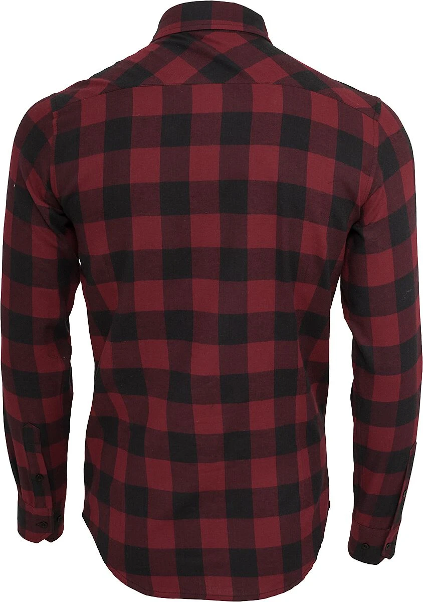 "Checked Flannel Shirt" Flanel Shirt Black-burgundy By Urban Classics 4 "Checked Flannel Shirt" Flanel Shirt Black-burgundy By Urban Classics - Image 2
