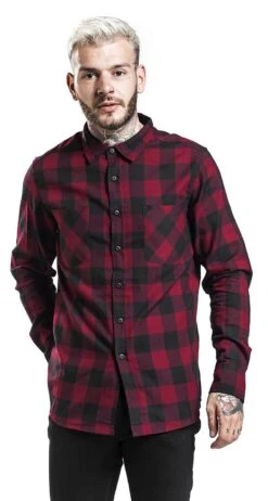 "Checked Flannel Shirt" Flanel Shirt Black-burgundy By Urban Classics 10 "Checked Flannel Shirt" Flanel Shirt Black-burgundy By Urban Classics -Men Fashion Clothing Store 379497wa