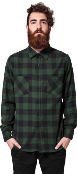 "Checked Flannel Shirt" Flanel Shirt Black/dark Green By Urban Classics 10 "Checked Flannel Shirt" Flanel Shirt Black/dark Green By Urban Classics -Men Fashion Clothing Store 379498wa