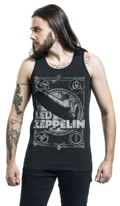 "Vintage Print LZ1" Tanktop Black By Led Zeppelin -Men Fashion Clothing Store 381251wa