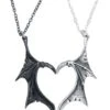 "Demon Wings Sweetheart" Necklace Black-silver By Alchemy Gothic 1 "Demon Wings Sweetheart" Necklace Black-silver By Alchemy Gothic -Men Fashion Clothing Store 384219a