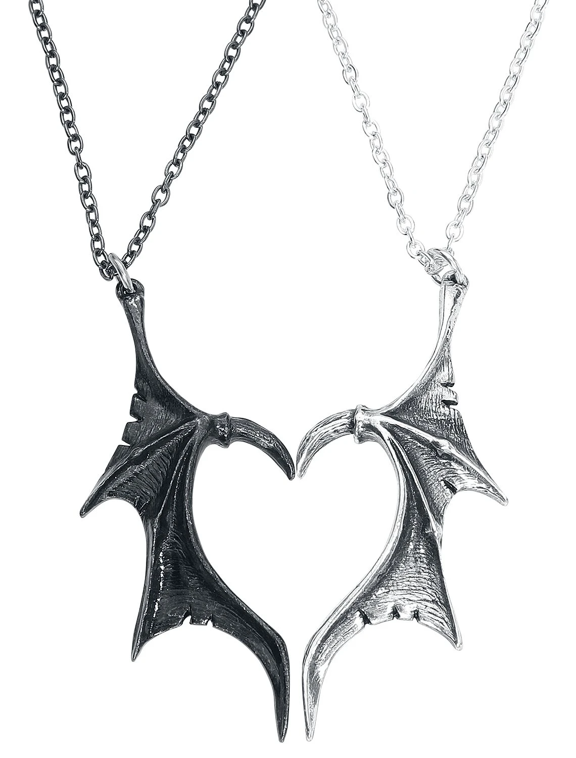 "Demon Wings Sweetheart" Necklace Black-silver By Alchemy Gothic 3 "Demon Wings Sweetheart" Necklace Black-silver By Alchemy Gothic