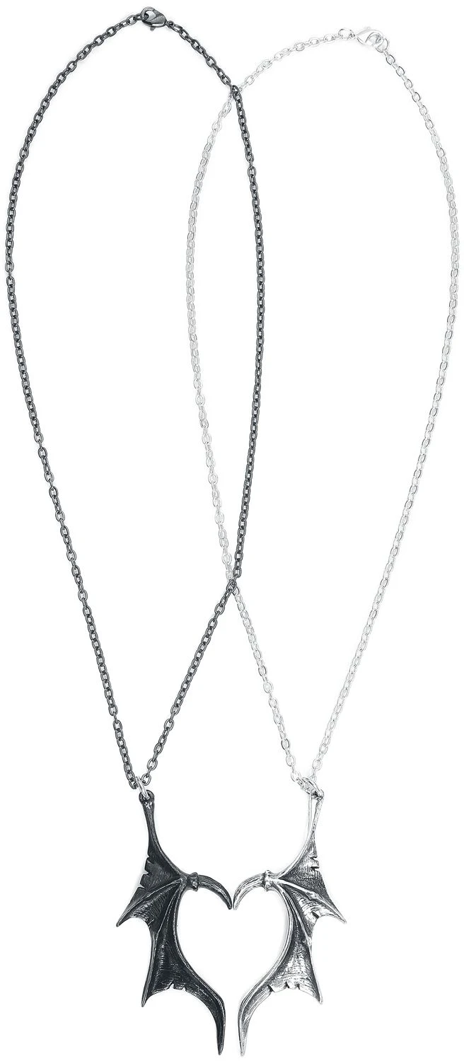 "Demon Wings Sweetheart" Necklace Black-silver By Alchemy Gothic 4 "Demon Wings Sweetheart" Necklace Black-silver By Alchemy Gothic - Image 2