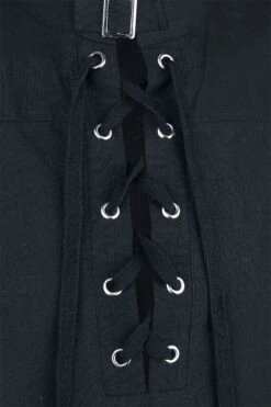 "Lace-Up Shirt With Buckle" Shirt Black By Banned Alternative -Men Fashion Clothing Store 385805d