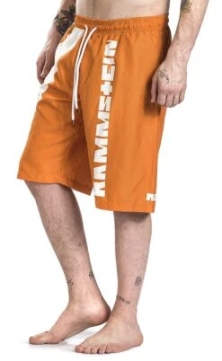 "Reise, Reise" Swim Shorts Orange-white By Rammstein -Men Fashion Clothing Store 387011wa2