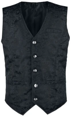 "Brocade Vest" Vest Black By Altana Industries