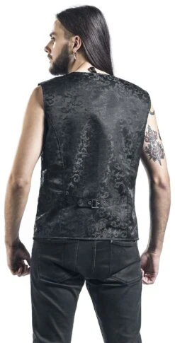 "Brocade Vest" Vest Black By Altana Industries -Men Fashion Clothing Store 390284wb