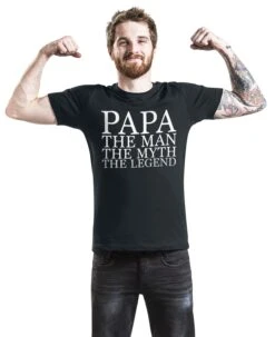 "Papa - The Man" T-Shirt Black By Family & Friends -Men Fashion Clothing Store 393143wa