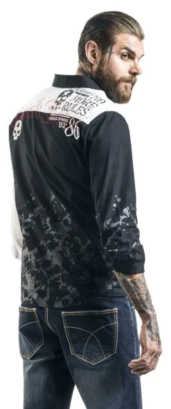 "There Is No Business Like Rock Business" Longsleeve Black-white By Rock Rebel By EMP -Men Fashion Clothing Store 395292wb