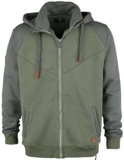 "Mask Of Sanity" Hooded Zip Olive-grey By EMP Premium Collection