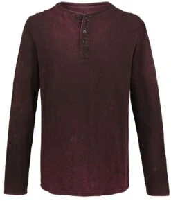 "Through The Glass" Long-sleeve Shirt Burgundy By Black Premium By EMP