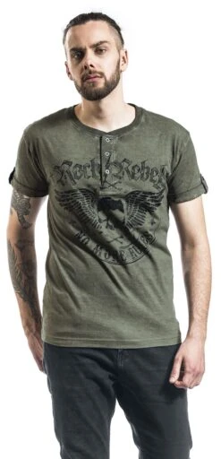 "Back For More" T-Shirt Olive By Rock Rebel By EMP -Men Fashion Clothing Store 395708wa