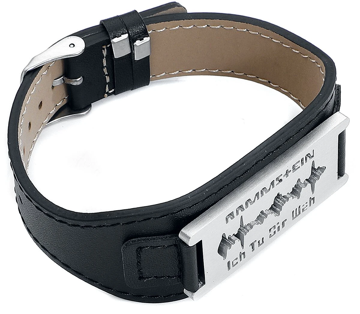 "Razor Blade "Ich Tu Dir Weh"" Leather Bracelet Black By Rammstein 5 "Razor Blade "Ich Tu Dir Weh"" Leather Bracelet Black By Rammstein - Image 3