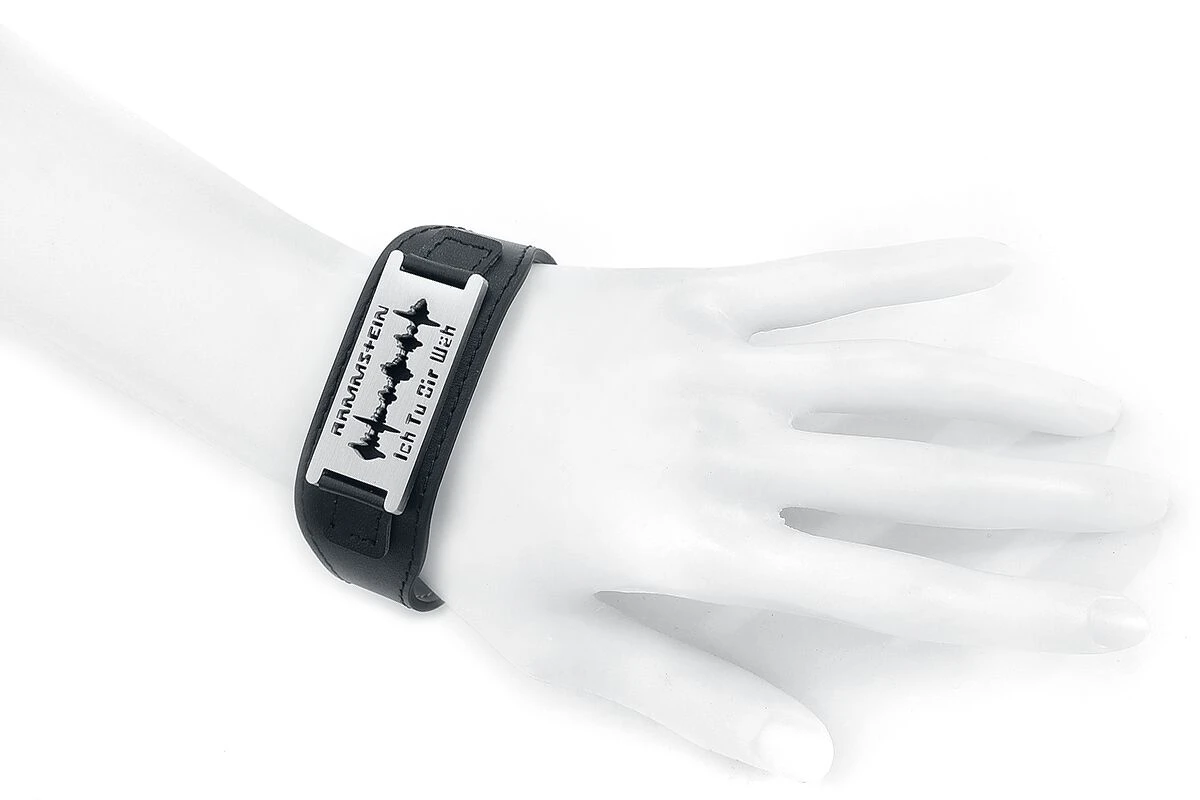 "Razor Blade "Ich Tu Dir Weh"" Leather Bracelet Black By Rammstein 7 "Razor Blade "Ich Tu Dir Weh"" Leather Bracelet Black By Rammstein - Image 5