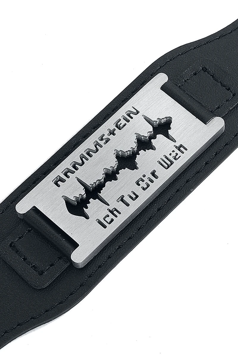 "Razor Blade "Ich Tu Dir Weh"" Leather Bracelet Black By Rammstein 8 "Razor Blade "Ich Tu Dir Weh"" Leather Bracelet Black By Rammstein - Image 6