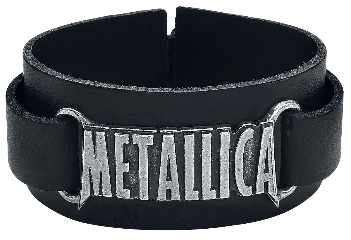 "Metallica Logo" Leather Bracelet Black By Metallica 3 "Metallica Logo" Leather Bracelet Black By Metallica