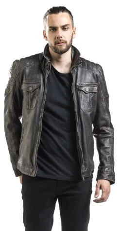 "Randall NSLROV" Leather Jacket Black By Gipsy 12 "Randall NSLROV" Leather Jacket Black By Gipsy -Men Fashion Clothing Store 398226wa