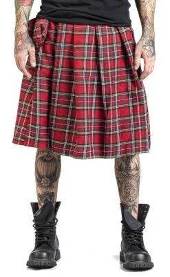 "Fear Is Over Kilt" Medium-length Skirt Red By Banned Alternative 11 "Fear Is Over Kilt" Medium-length Skirt Red By Banned Alternative -Men Fashion Clothing Store 443568wa