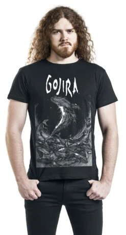 "Woodblock Whales" T-Shirt Black By Gojira -Men Fashion Clothing Store 444091wa