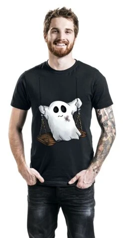 "Fun Shirt Swing Ghost" T-Shirt Black -Men Fashion Clothing Store 444585wa