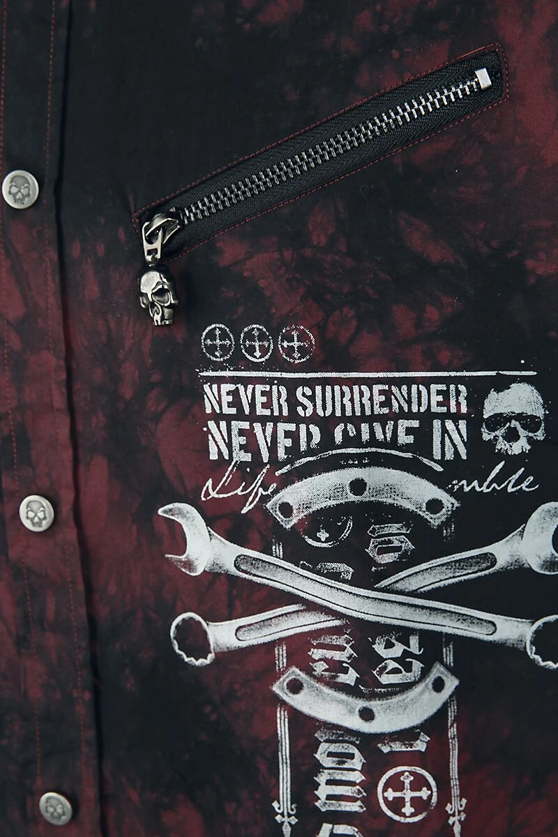 "There Is No Business Like Rock Business" Longsleeve Burgundy By Rock Rebel By EMP 5 "There Is No Business Like Rock Business" Longsleeve Burgundy By Rock Rebel By EMP - Image 3