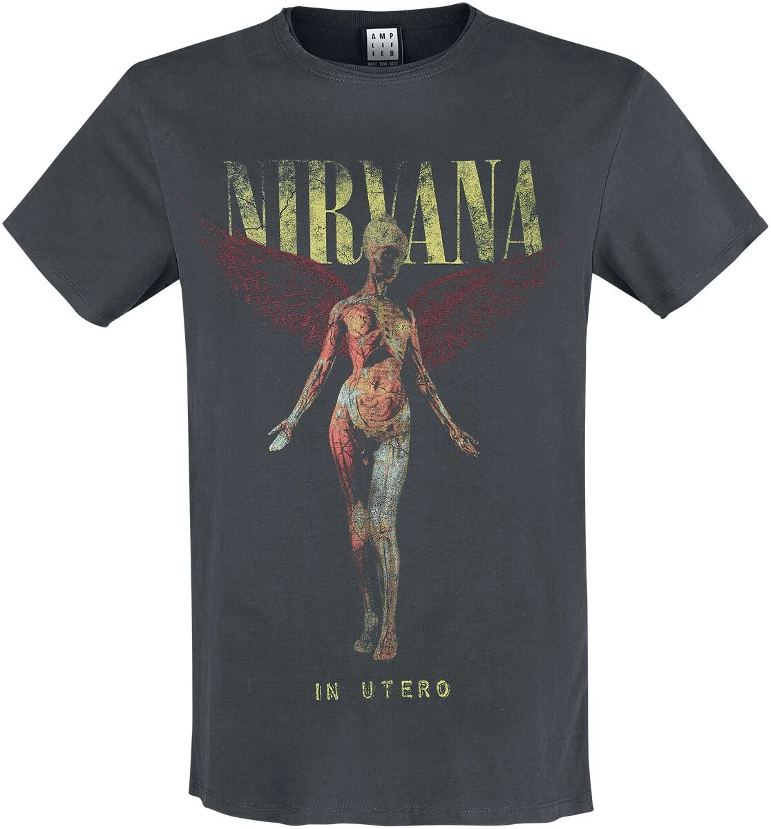 "Amplified Collection - In Utero" T-Shirt Charcoal By Nirvana 3 "Amplified Collection - In Utero" T-Shirt Charcoal By Nirvana