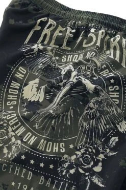 "Camouflage Swim Shorts With Print" Swim Shorts Dark Green By Rock Rebel By EMP -Men Fashion Clothing Store 451968d