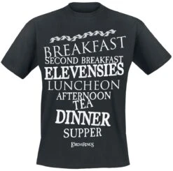 "Hobbit Meals" T-Shirt Black By The Lord Of The Rings