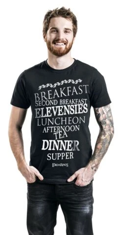 "Hobbit Meals" T-Shirt Black By The Lord Of The Rings -Men Fashion Clothing Store 454306wa