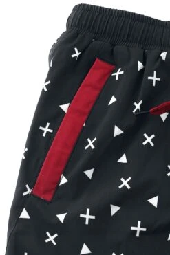 "Black Swim Shorts With All-Over Print And Red Details" Swim Shorts Black By RED By EMP -Men Fashion Clothing Store 454541d