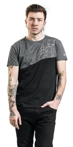 "Mewtwo" T-Shirt Black/mottled Grey By Pokémon 12 "Mewtwo" T-Shirt Black/mottled Grey By Pokémon -Men Fashion Clothing Store 454854wa