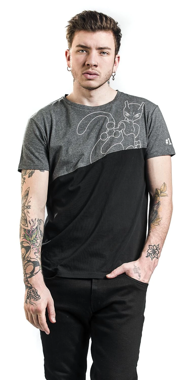 "Mewtwo" T-Shirt Black/mottled Grey By Pokémon 7 "Mewtwo" T-Shirt Black/mottled Grey By Pokémon - Image 5