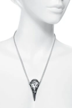 "Volvan Raven Skull" Necklace Silver-coloured By Alchemy Gothic -Men Fashion Clothing Store 456460c