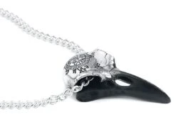"Volvan Raven Skull" Necklace Silver-coloured By Alchemy Gothic -Men Fashion Clothing Store 456460d