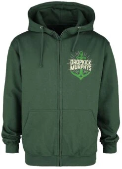"Anchor Admat Green" Hooded Zip Dark Green By Dropkick Murphys