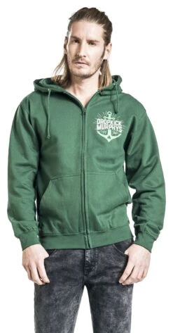 "Anchor Admat Green" Hooded Zip Dark Green By Dropkick Murphys -Men Fashion Clothing Store 457297wa