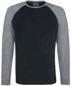 "Long Raglan Road" Long-sleeve Shirt Black/mottled Light Grey By RED By EMP