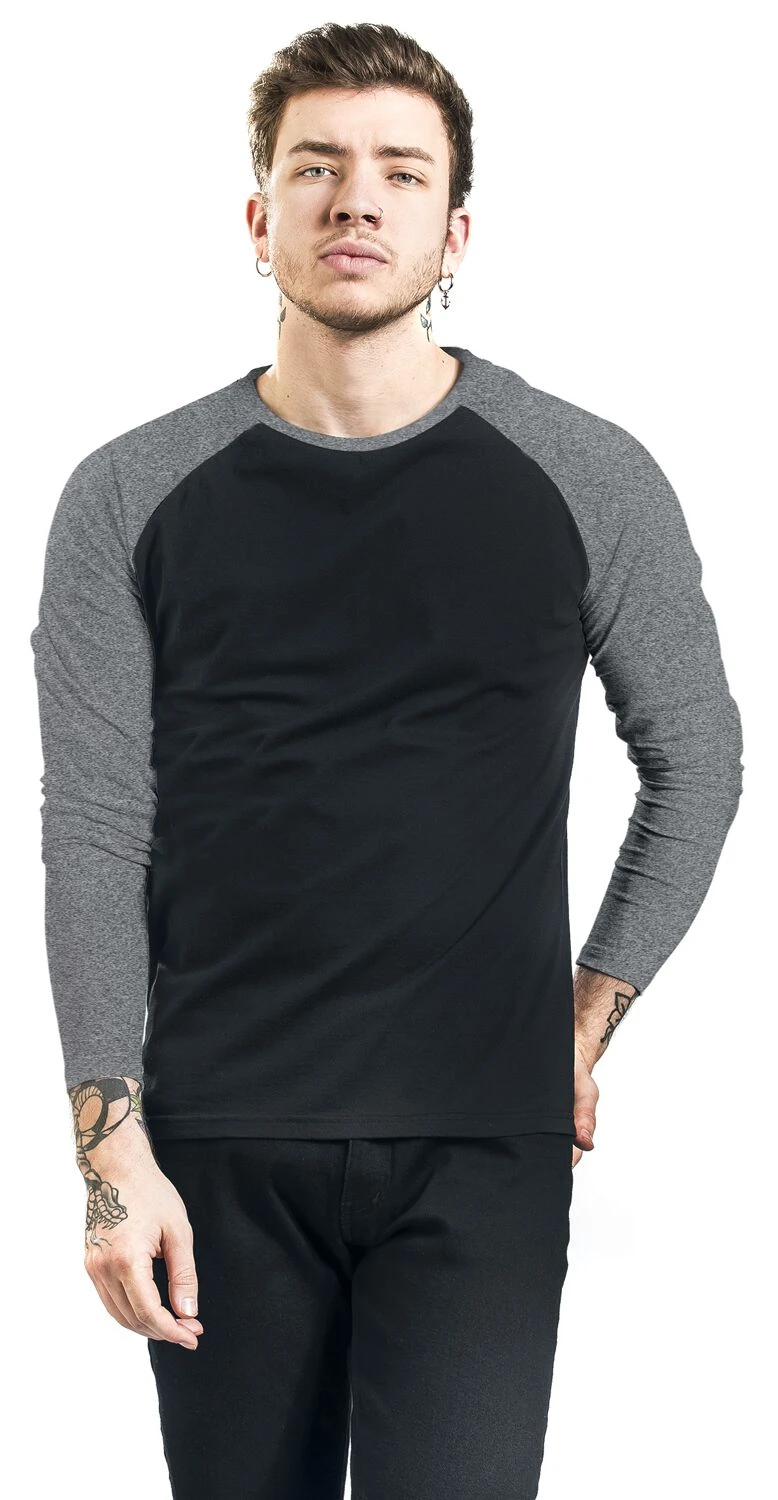 "Long Raglan Road" Long-sleeve Shirt Black/mottled Light Grey By RED By EMP 6 "Long Raglan Road" Long-sleeve Shirt Black/mottled Light Grey By RED By EMP - Image 4