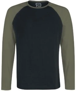 "Long Raglan Road" Long-sleeve Shirt Black-olive By RED By EMP