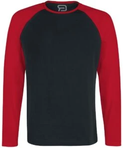 "Long Raglan Road" Long-sleeve Shirt Black-red By RED By EMP
